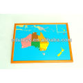 Montessori Set - Australia Mapa Del Rompecabezas Con BEECHWOOD FRAME